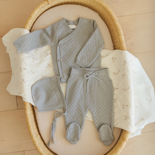 Quincy Mae Knit Wrap Top + Pant Set