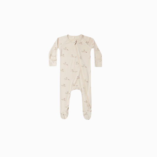 Quincy Mae Long Sleeve Bamboo Zip Footie