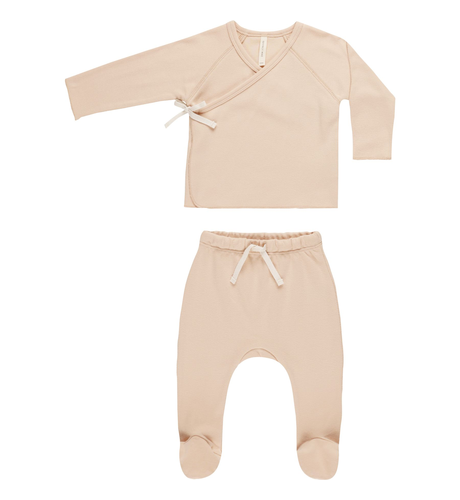 Quincy Mae Wrap Top & Footed Pant Set