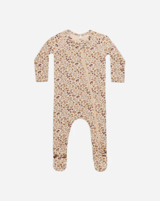 Quincy Mae Bamboo Zip Footie