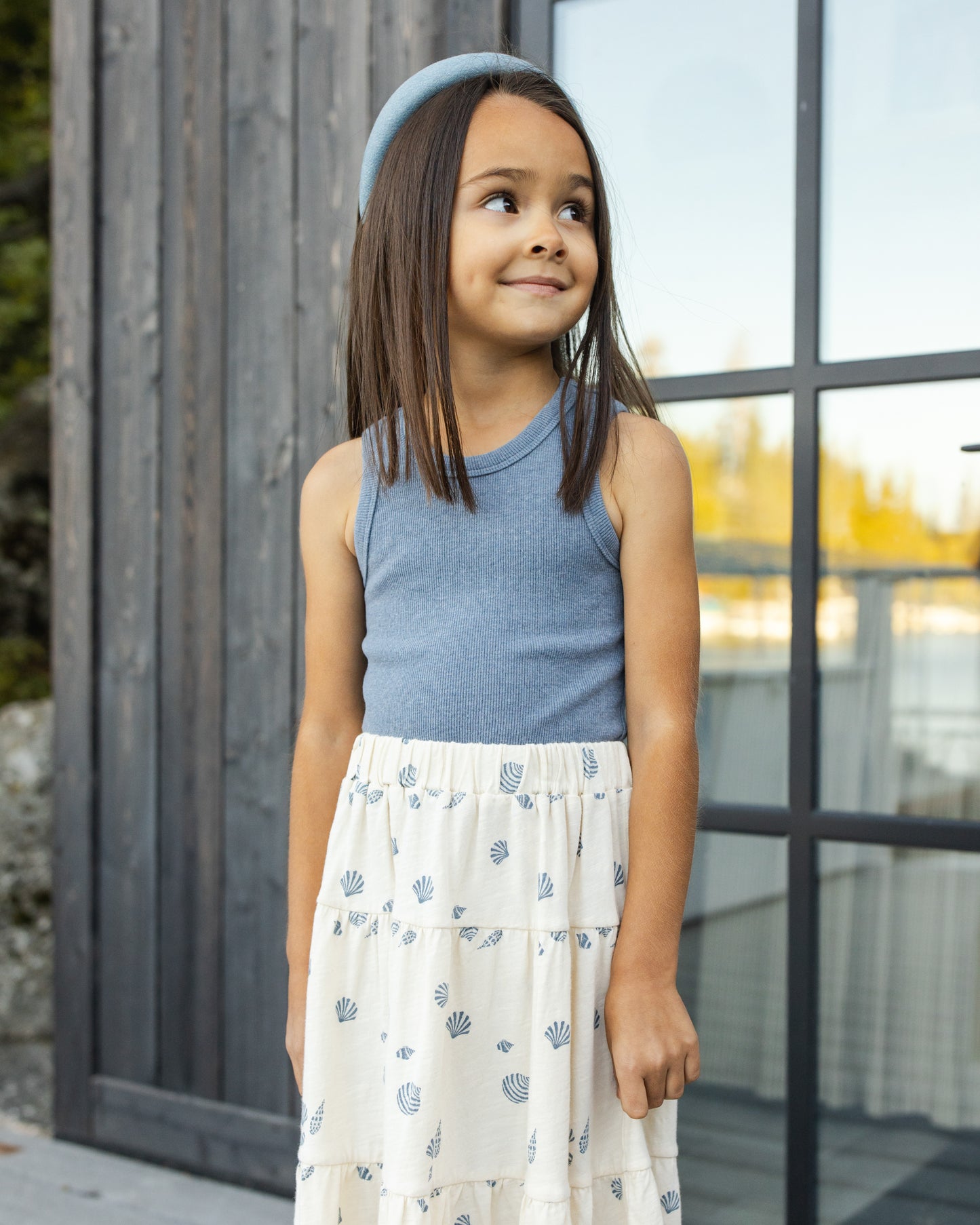 Rylee + Cru Tiered Midi Skirt