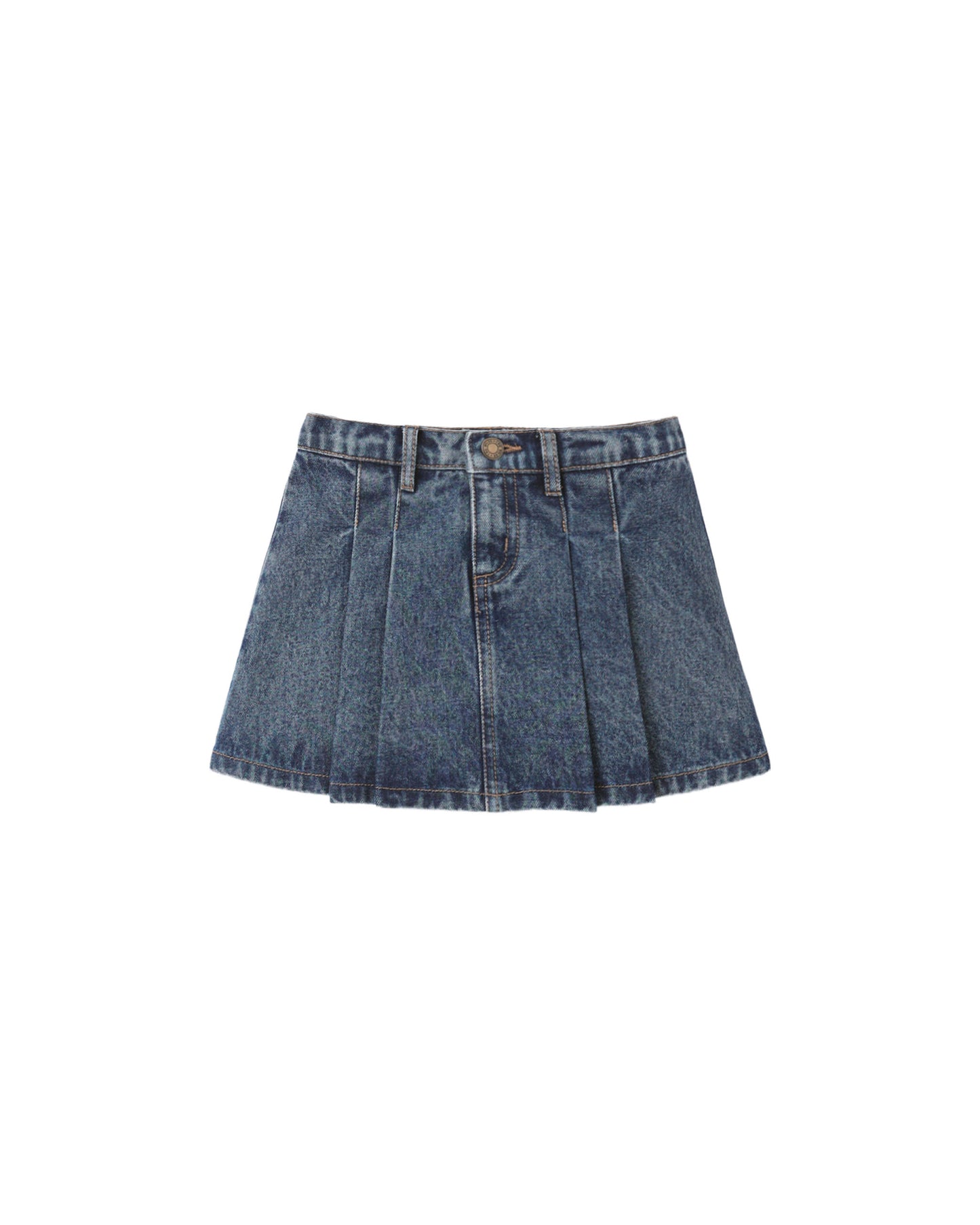 Rylee + Cru Pleated Denim Skirt