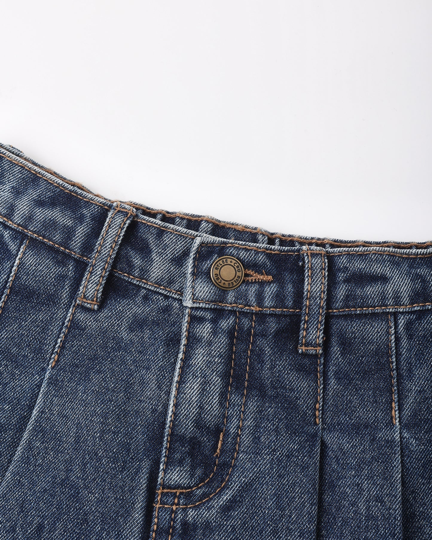 Rylee + Cru Pleated Denim Skirt