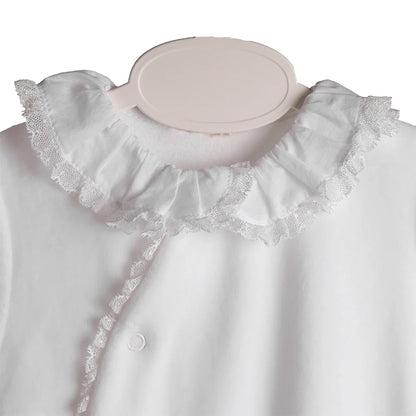 Baby Gi Velour Footie w/ Lace