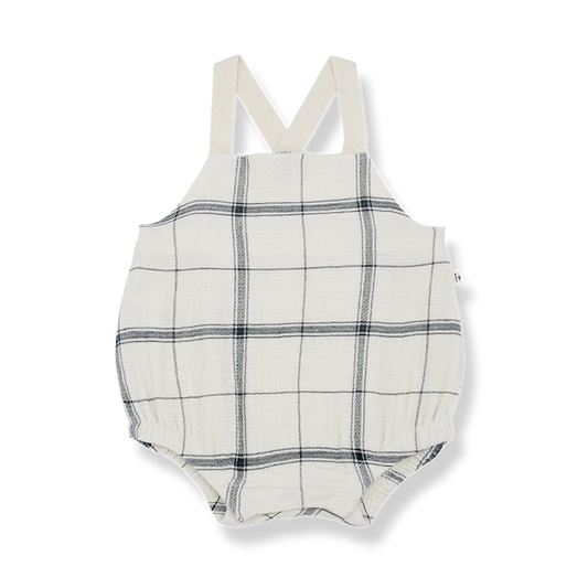 One + Family Ron Sleeveless Plaid Romper