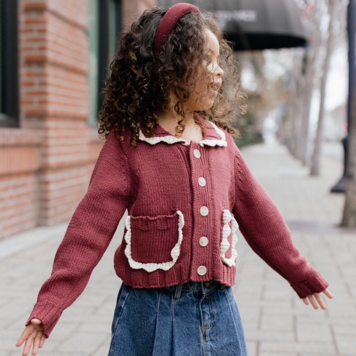 Rylee + Cru Collared Cardigan Burgundy | Tuesday's Child