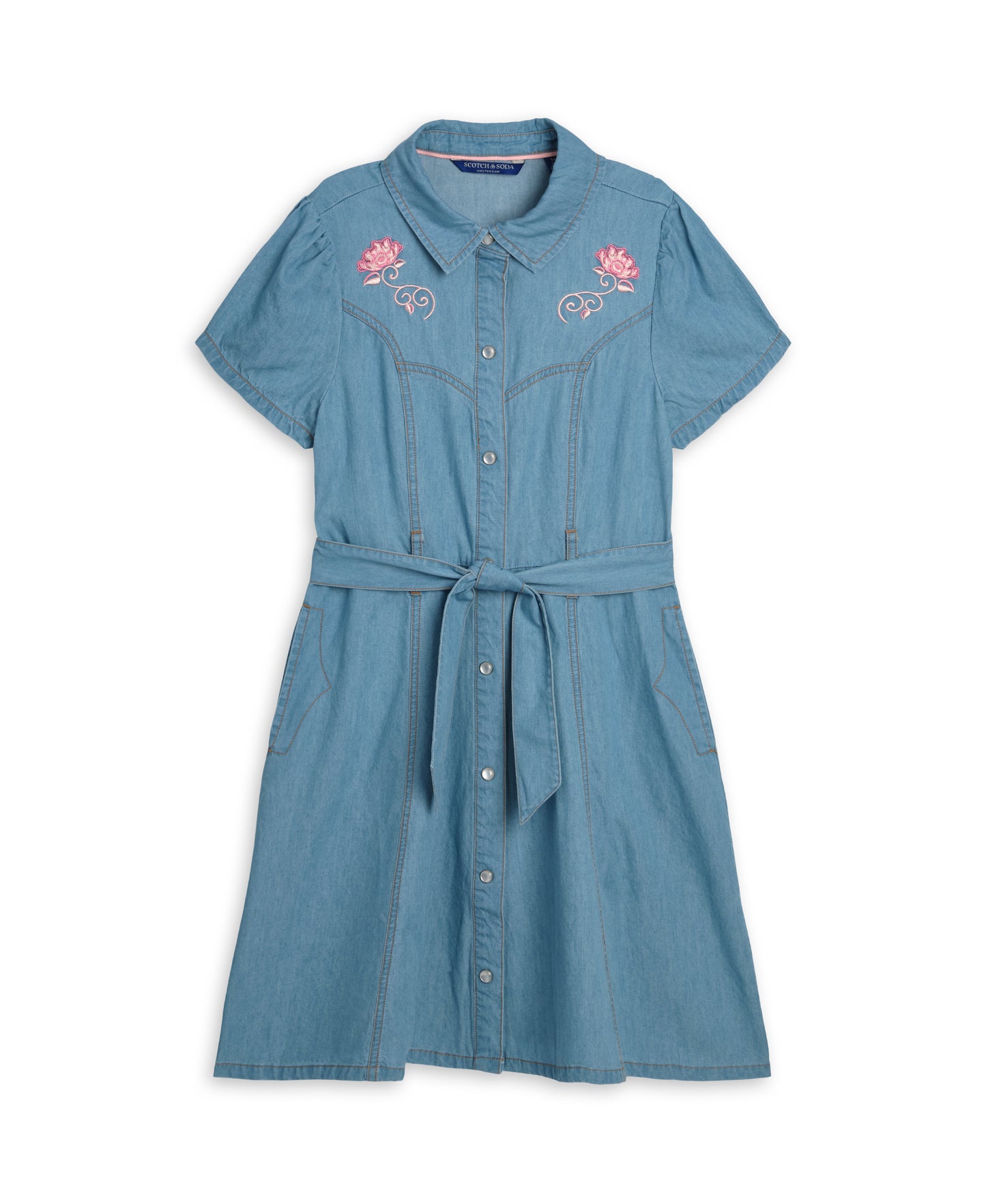 Scotch & Soda Flower Embro Denim Dress