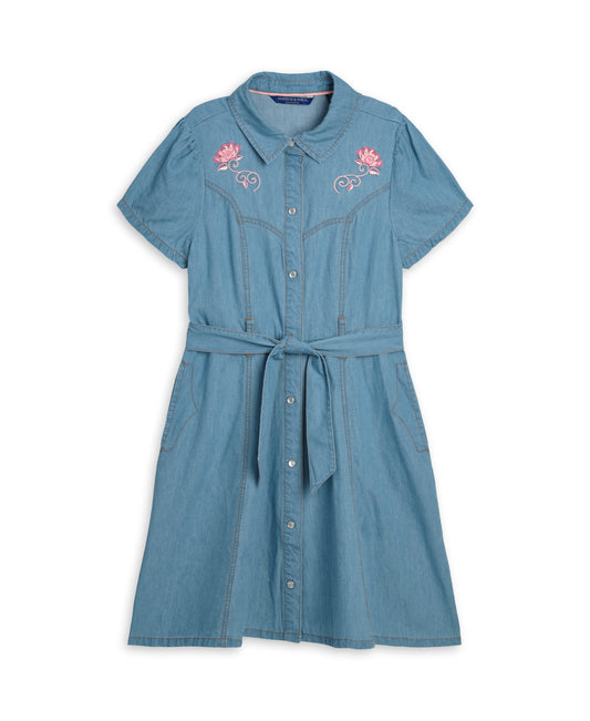 Scotch & Soda Flower Embro Denim Dress