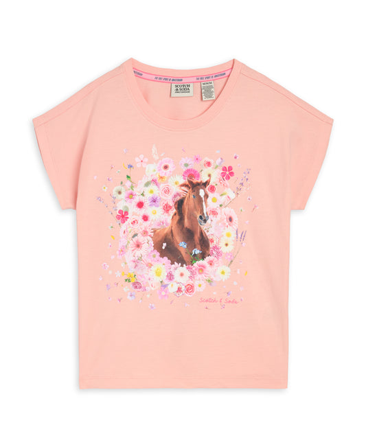 Scotch & Soda Floral Horse Print Tee