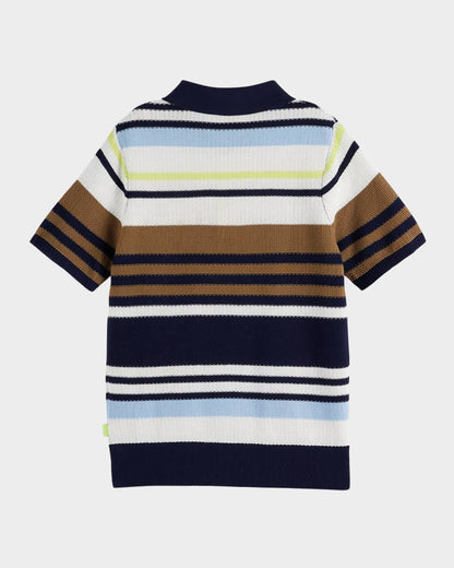 Scotch & Soda Structured Knitted Polo Shirt