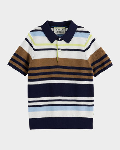 Scotch & Soda Structured Knitted Polo Shirt