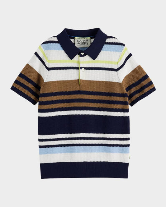 Scotch & Soda Structured Knitted Polo Shirt