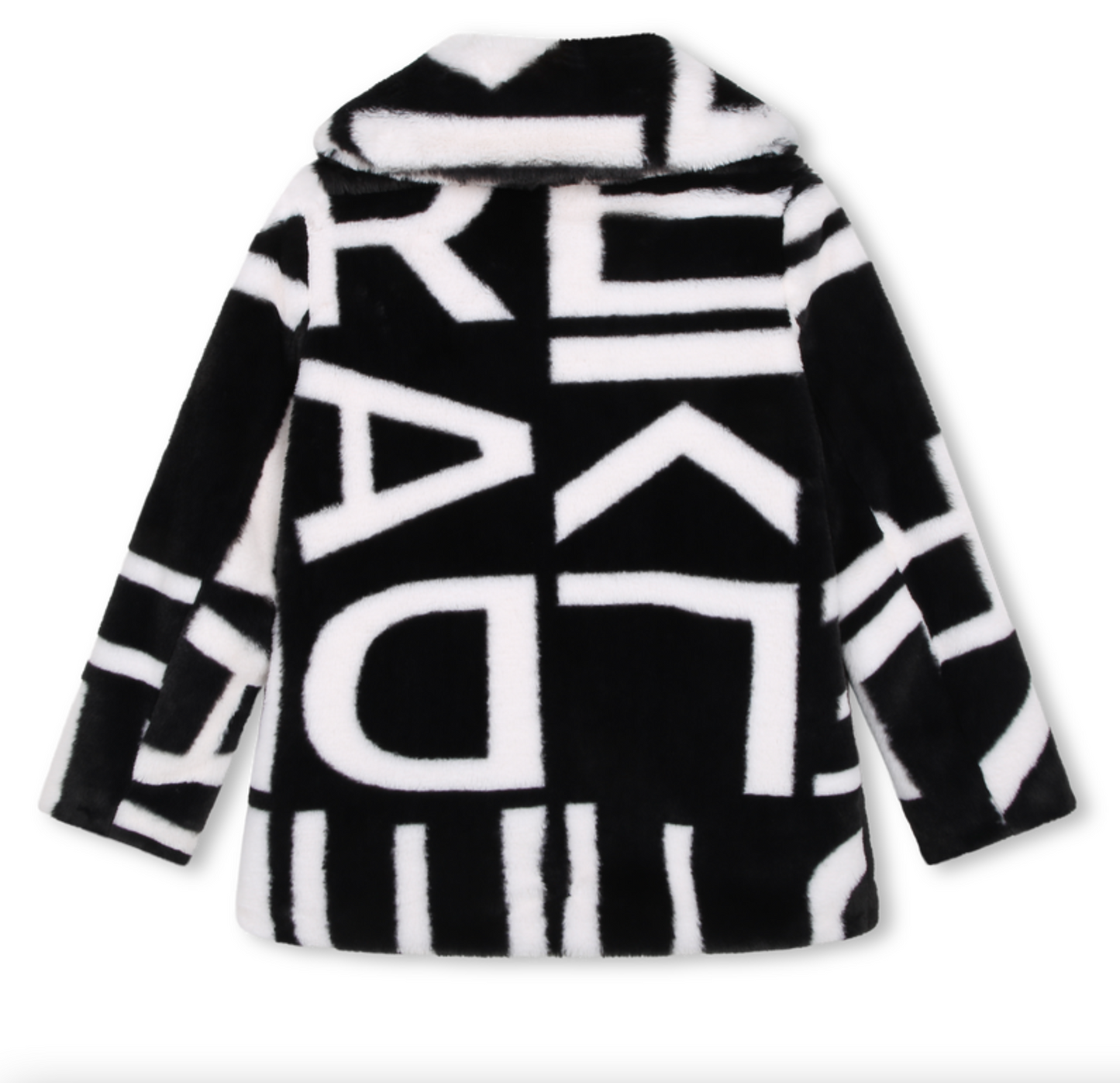 Karl Lagerfeld Logo Faux Fur Zip Up Jacket