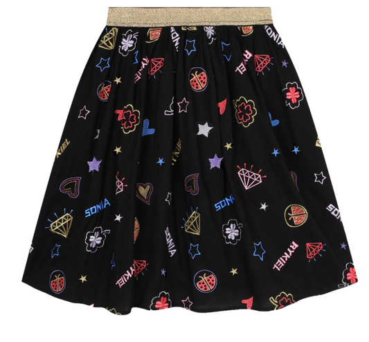 Sonia Rykiel Multi-logo Embroidery Maxi Skirt