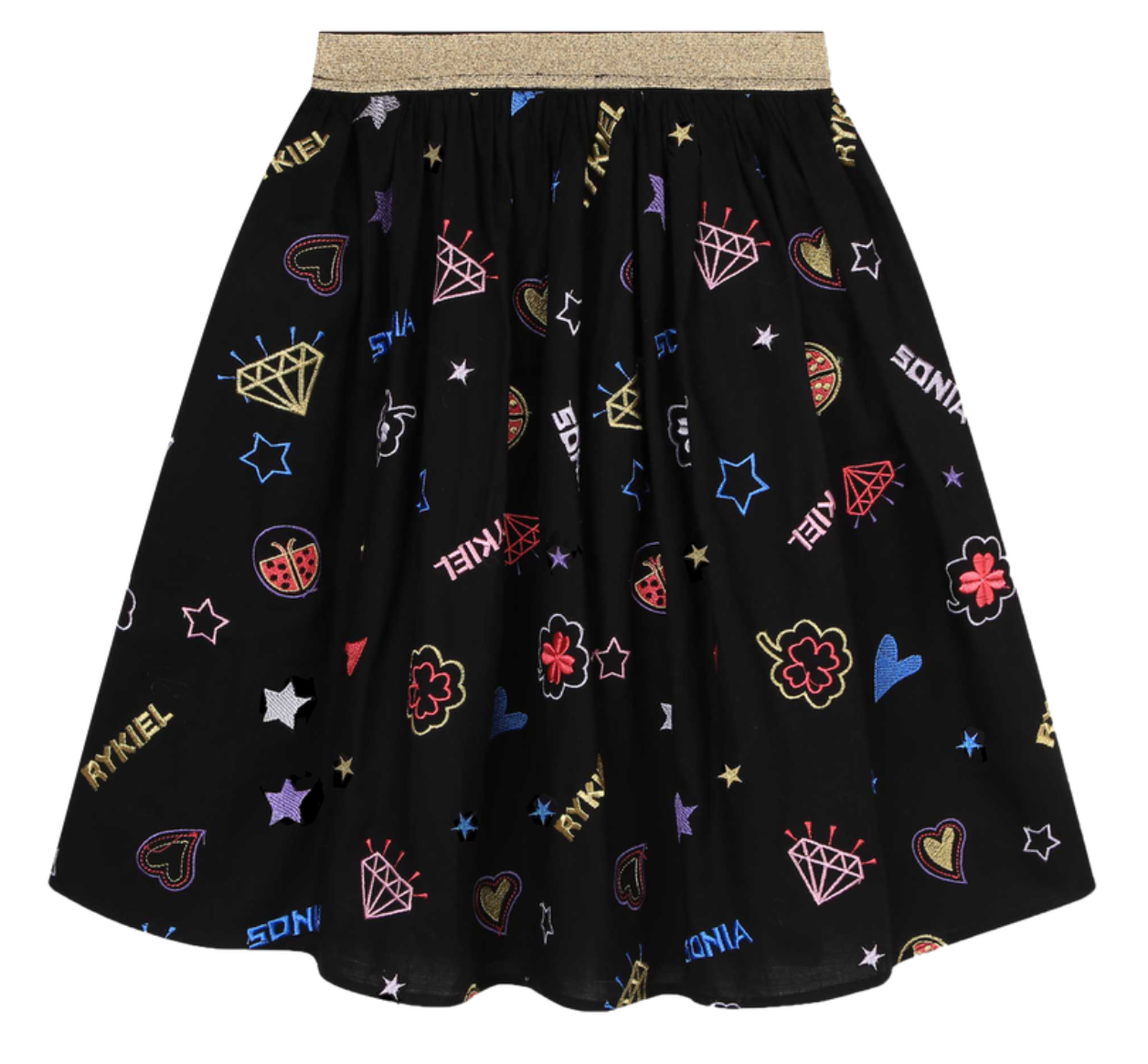 Sonia Rykiel Multi-logo Embroidery Maxi Skirt