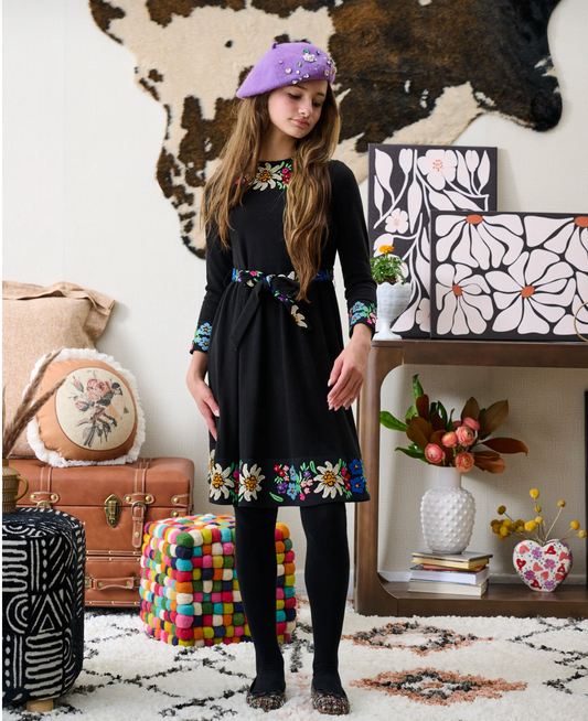 Porter Floral Embroidery Design Dress 2272