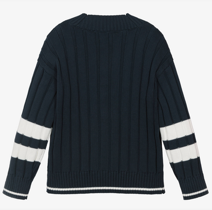 Armani Junior Striped Sleeve Cardigan