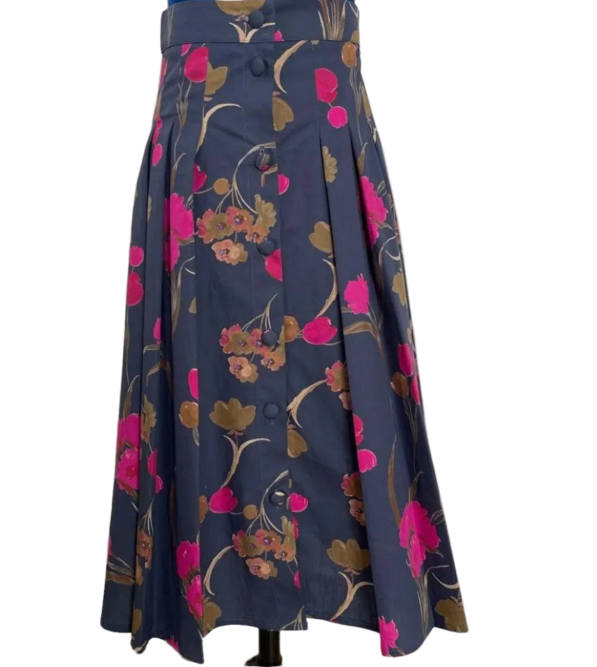 Christina Pleated Floral Skirt