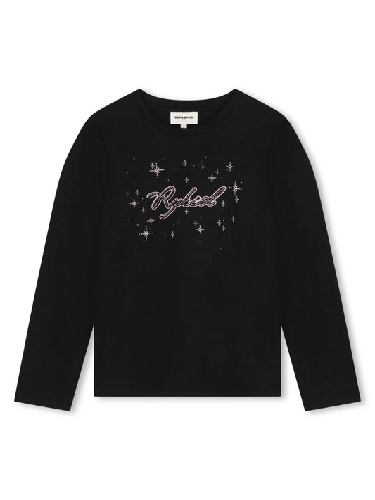 Sonia Rykiel LS Glitter Logo T-shirt