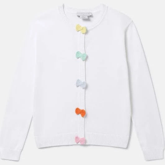 Stella McCartney Girl's LS Crochet Bows Cardigan