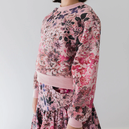 Steph Blurred Floral Print Denim Skirt | Tuesday's Child