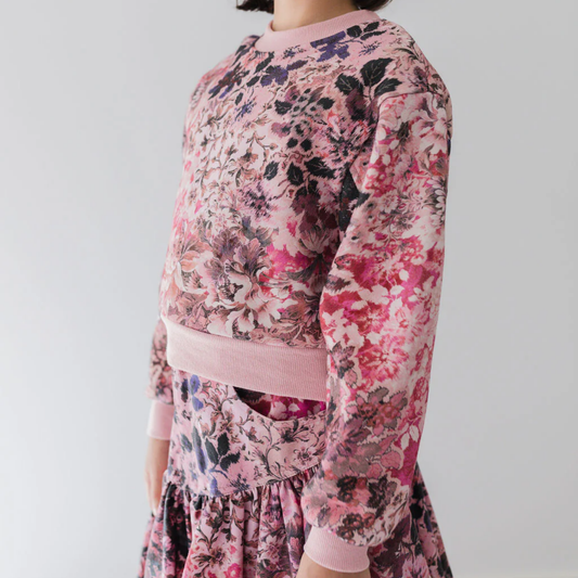Steph Blurred Floral Print Denim Skirt | Tuesday's Child