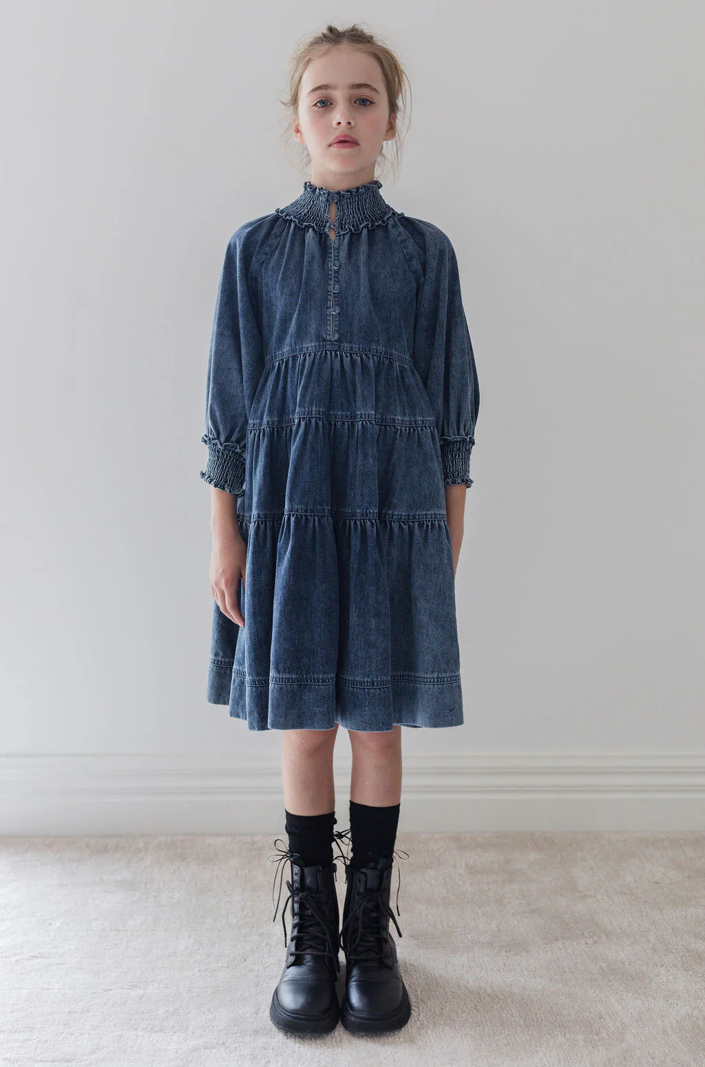 Steph Chambray Tiered Dress | Tuesday's Child