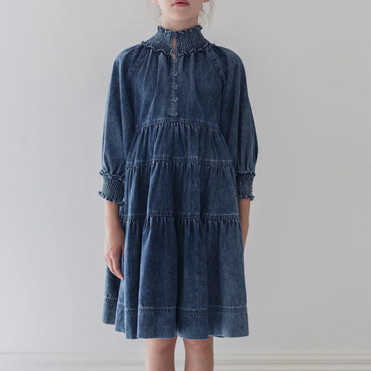 Steph Chambray Tiered Dress | Tuesday's Child