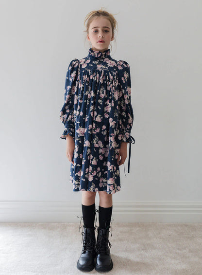 Steph Lilac Floral Print Cord Dress | Tuesday's Child