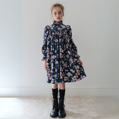 Steph Lilac Floral Print Cord Dress | Tuesday's Child