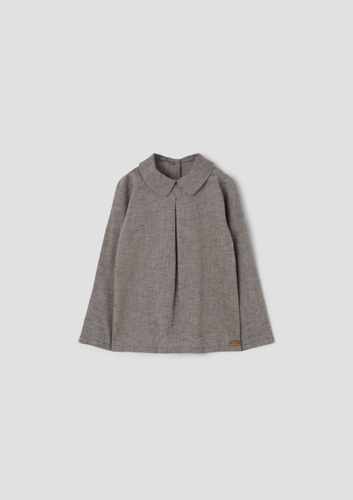 Popelin Herringbone Pleated Shirt