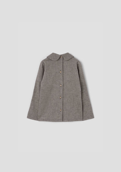 Popelin Herringbone Pleated Shirt