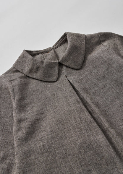 Popelin Herringbone Pleated Shirt