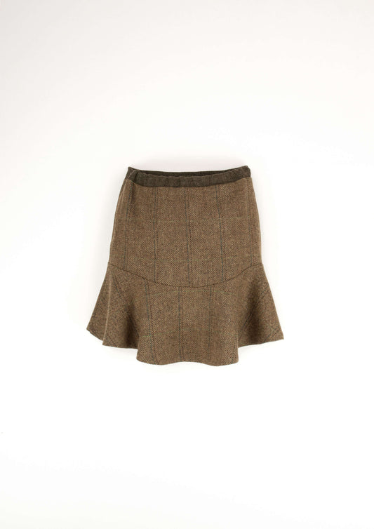 Popelin Wool Check Skirt