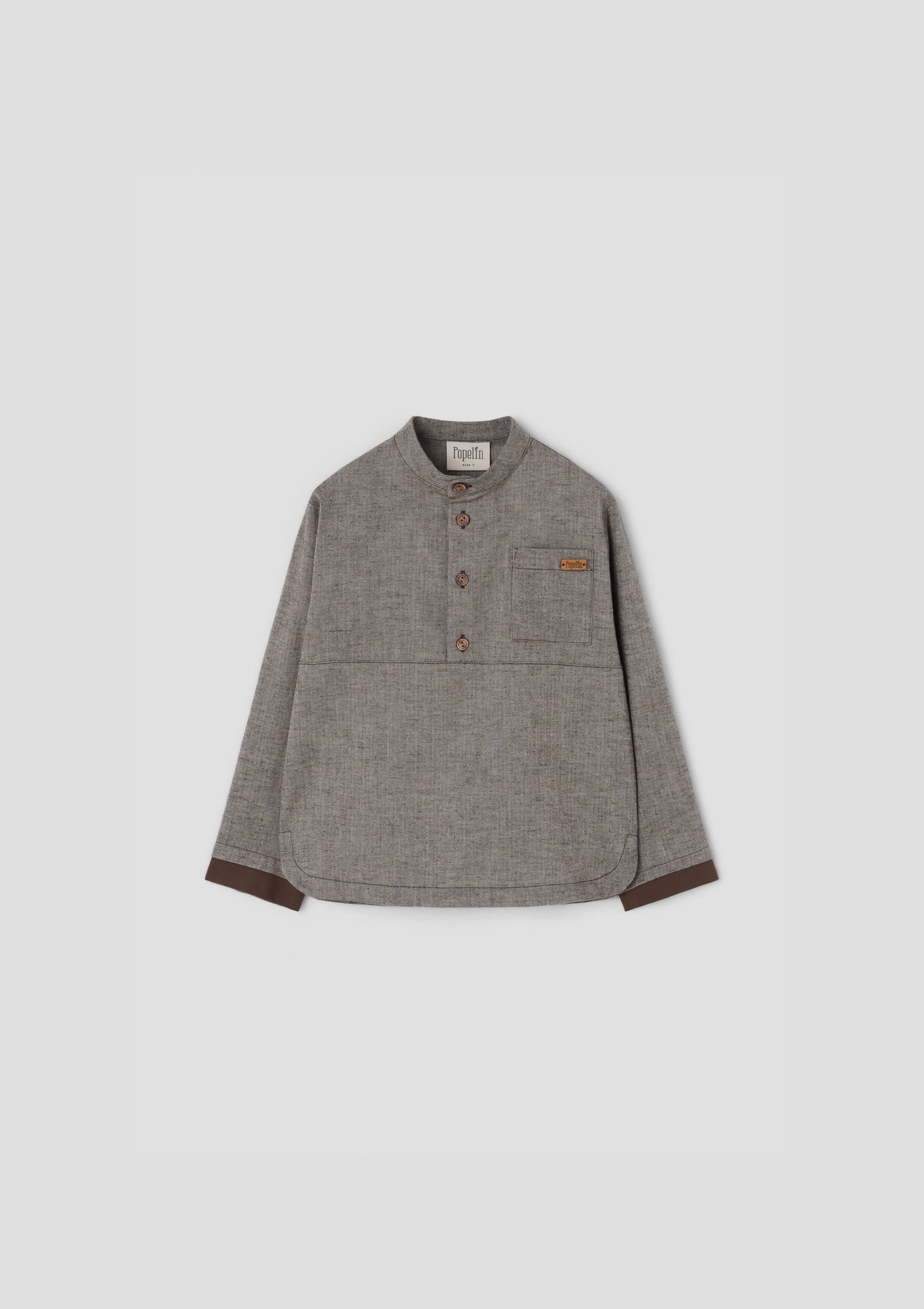 Popelin Fleck Mandarin Shirt & Short Set