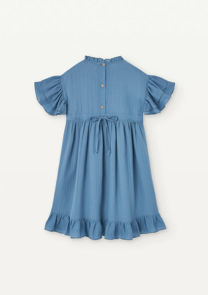 Popelin Embroidered Flower Yoke Dress