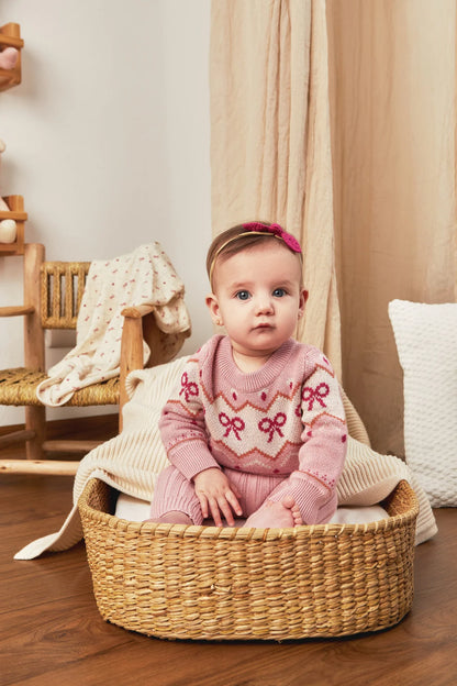 Tun Tun Bow Sweater & Knitted Legging Outfit