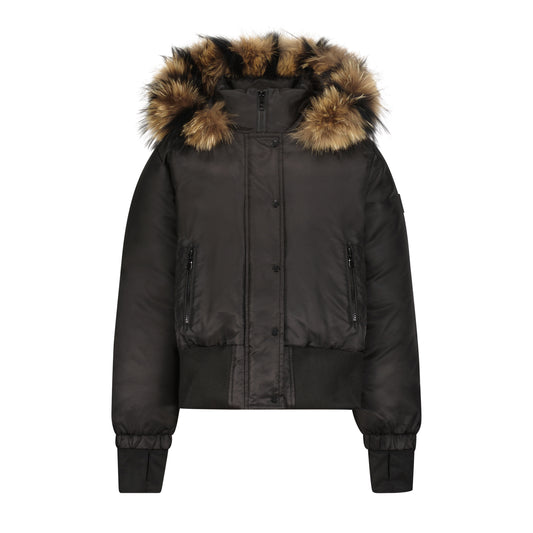 Scotch Bonnet Teen Classic Bomber Jacket w/ Fur Hood