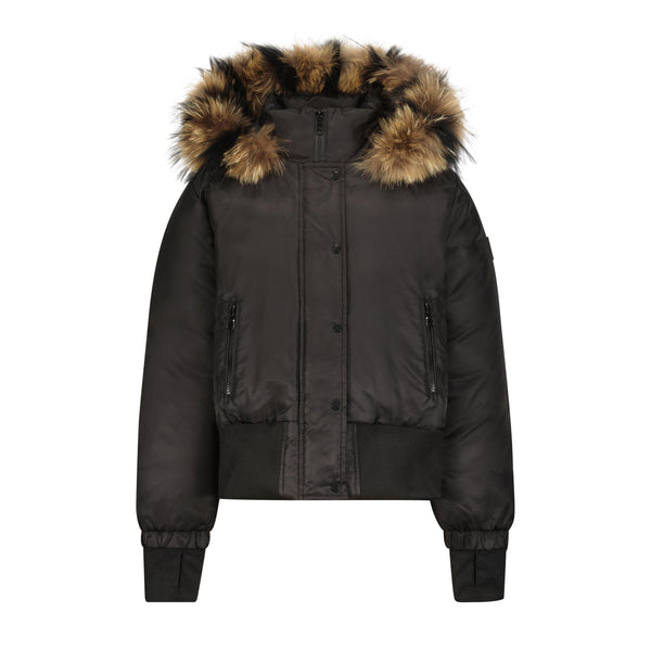Scotch Bonnet Girl s Bomber Jacket w Fur Hood TuesdaysChild