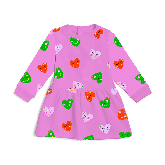 Stella McCartney Baby Girl LS Happy Hearts Dress