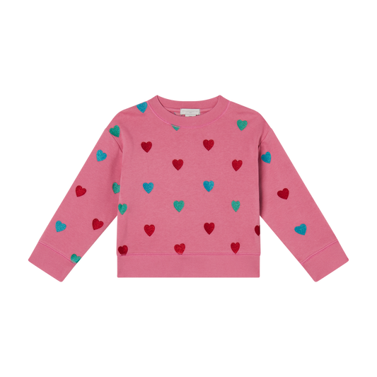 Stella McCartney Girl's Glittery Hearts Sweatshirt