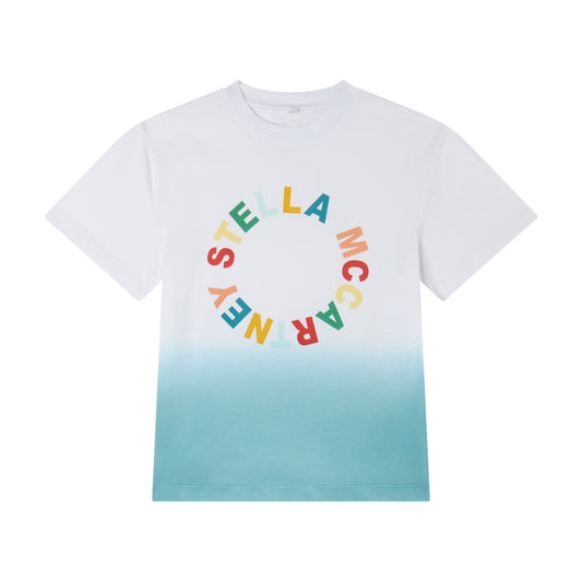 Stella McCartney Boy's SS Tie Dye T-shirt w/ Multicolor Logo Print