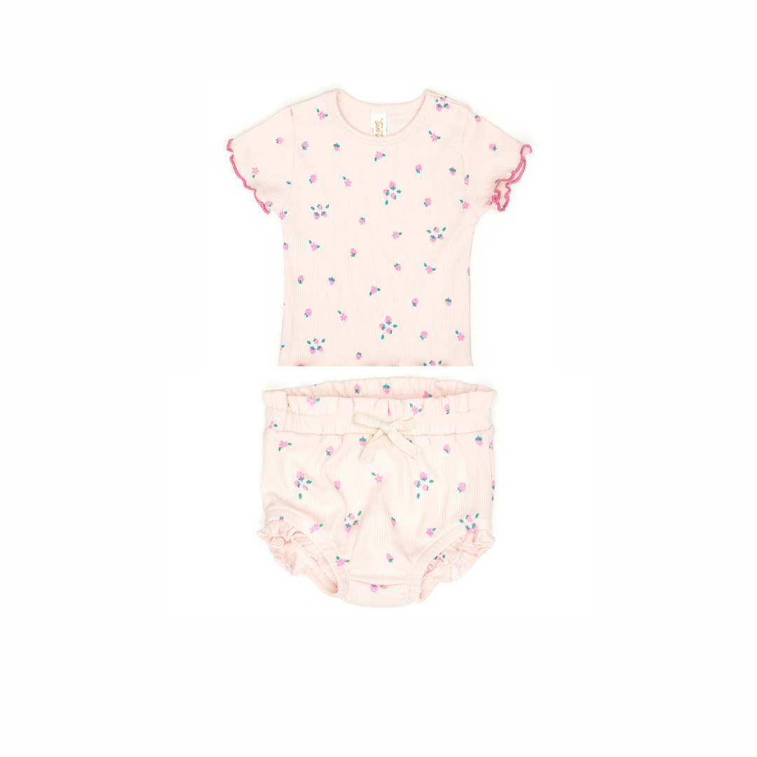 Tun Tun SS Ribbed Lara Top & Ruffle Bloomer Outfit