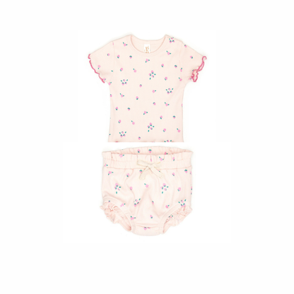 Tun Tun SS Ribbed Lara Top & Ruffle Bloomer Outfit