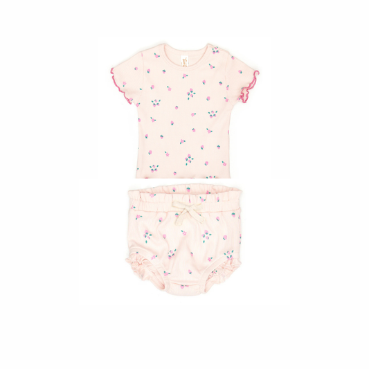 Tun Tun SS Ribbed Lara Top & Ruffle Bloomer Outfit
