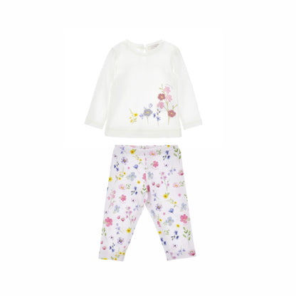 Monnalisa LS Little Flower Top & Legging Set