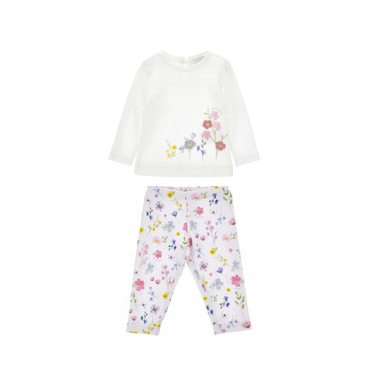 Monnalisa LS Little Flower Top & Legging Set