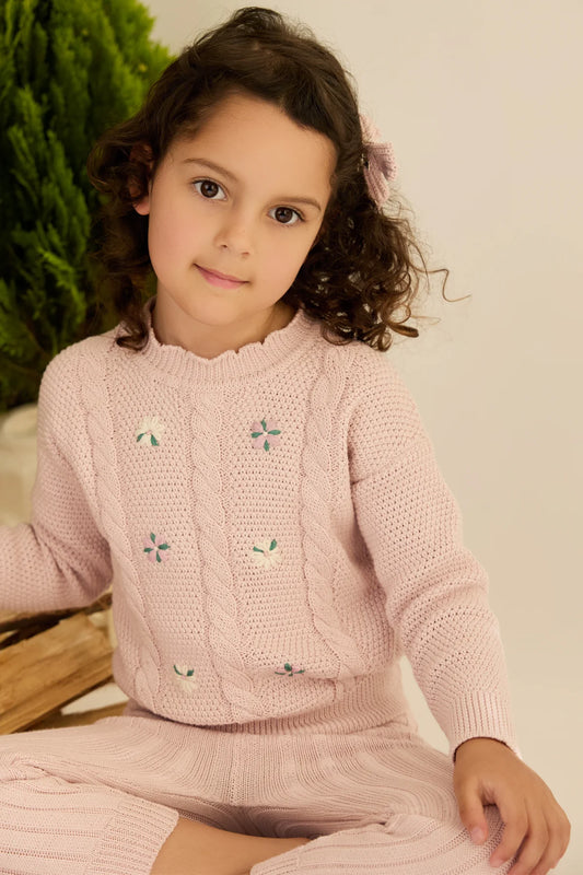 Tun Tun Embroidered Sweater & Knitted Legging Outfit