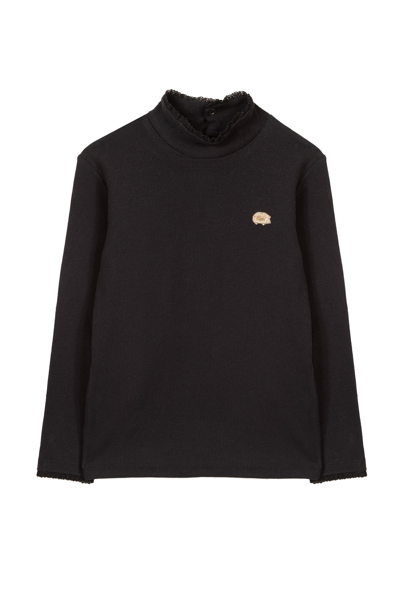 Tartine LS Soft Ribbed Turtle Neck Top w/ Front Logo