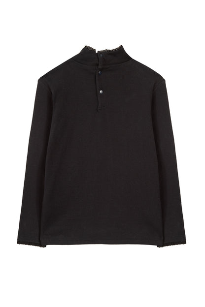 Tartine LS Soft Ribbed Turtle Neck Top w/ Front Logo